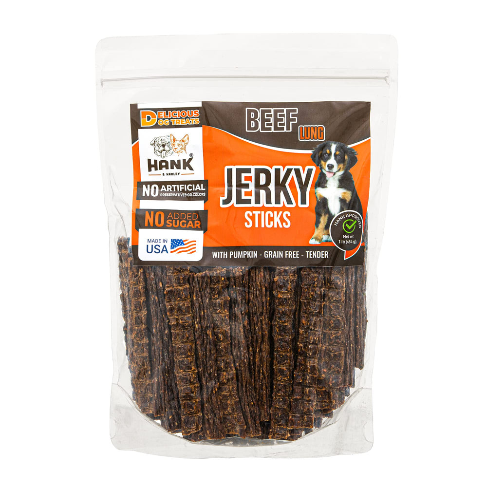 Hank & Harley pulmón de res en bolsa, snack sabroso para perros.