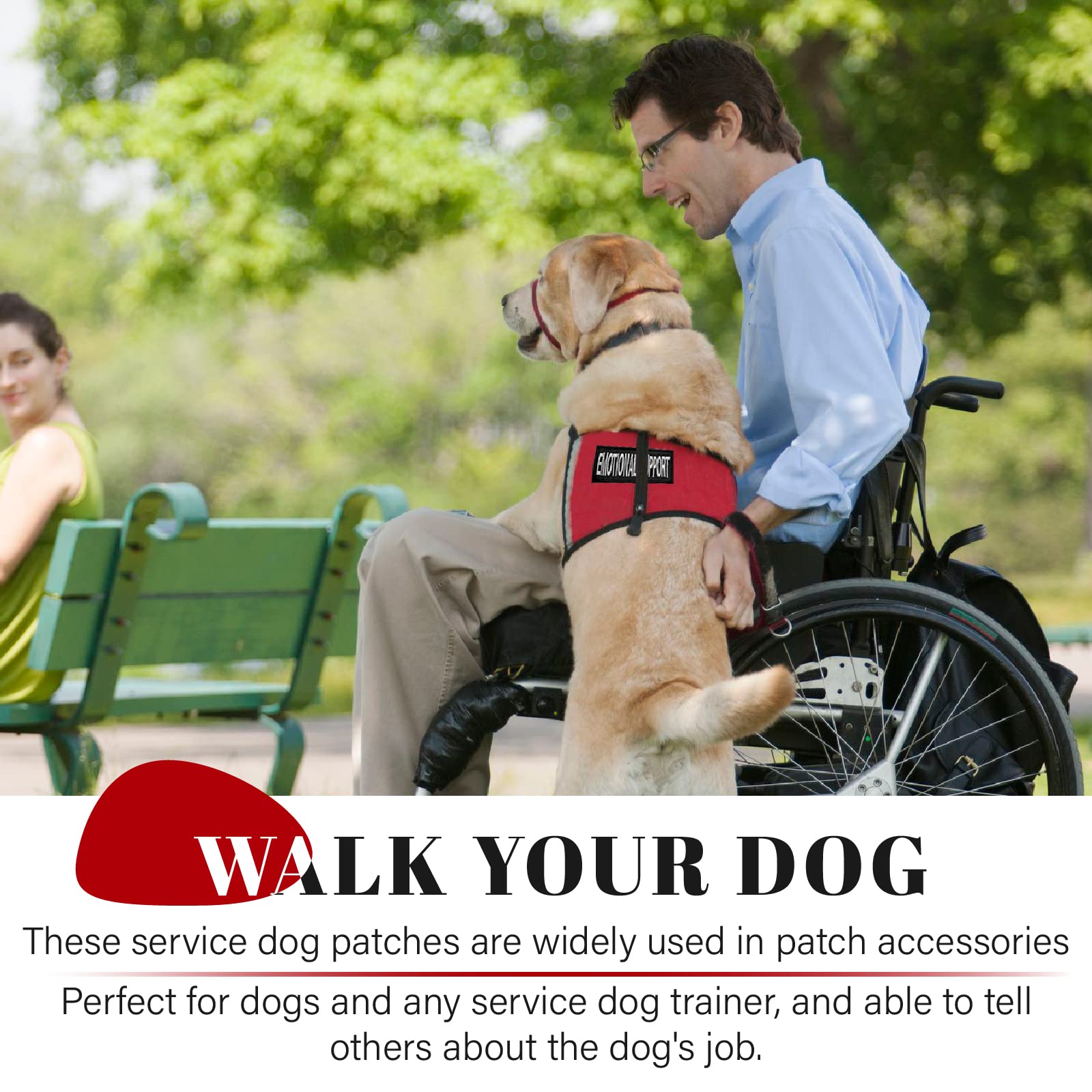 Parche HANWER de apoyo emocional, estilo discreto para perros acompañantes.