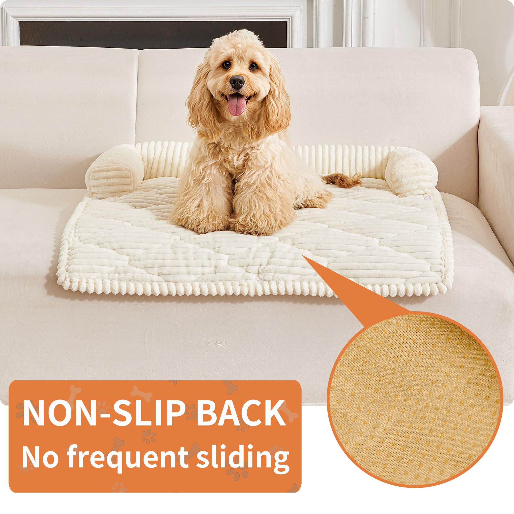 Cama para perro grande HAOMAIJIA de terciopelo, ofrece tacto suave y confort duradero.