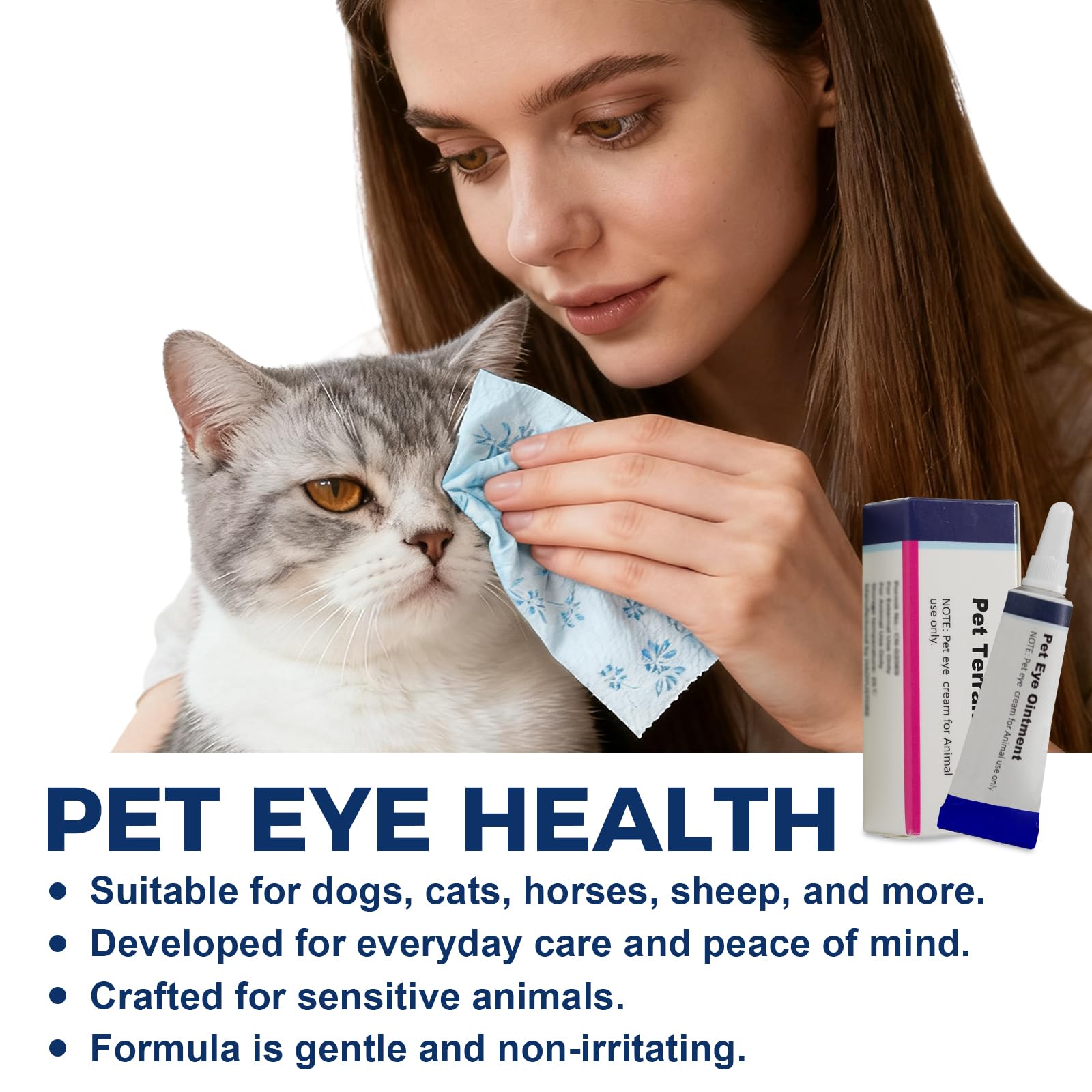 HAOYUSTORE uso diario para el cuidado de ojos de mascotas, complemento fácil.