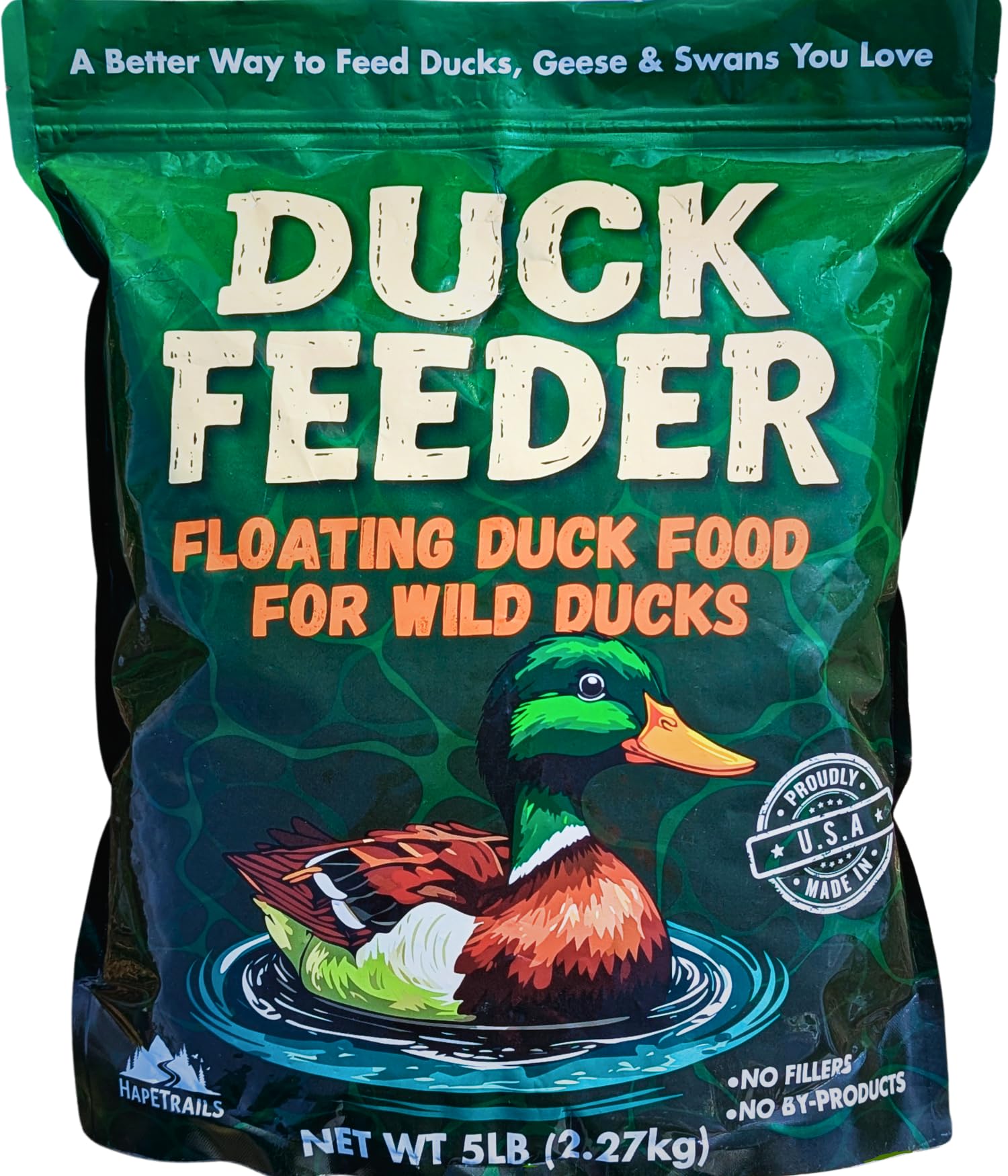 Hapetrails comedero flotante para patos, mantiene el alimento en la superficie para alimentación natural.