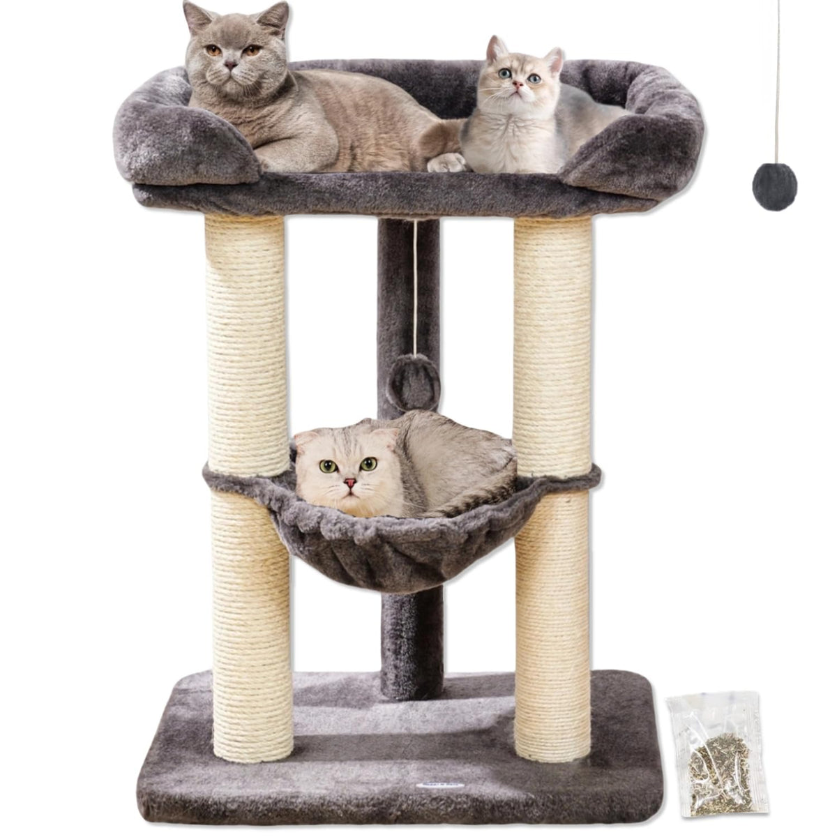 Happi N Pets árbol-gato 28 pulgadas ofrece altura para vigilar la habitación