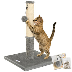 Happi N Pets poste rascador para gatos con sisal y alfombra, ideal para diferentes preferencias.