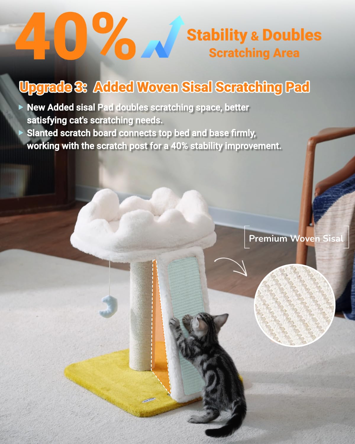 Happi N Pets superficie de sisal tejida para rascar y cuidar uñas.