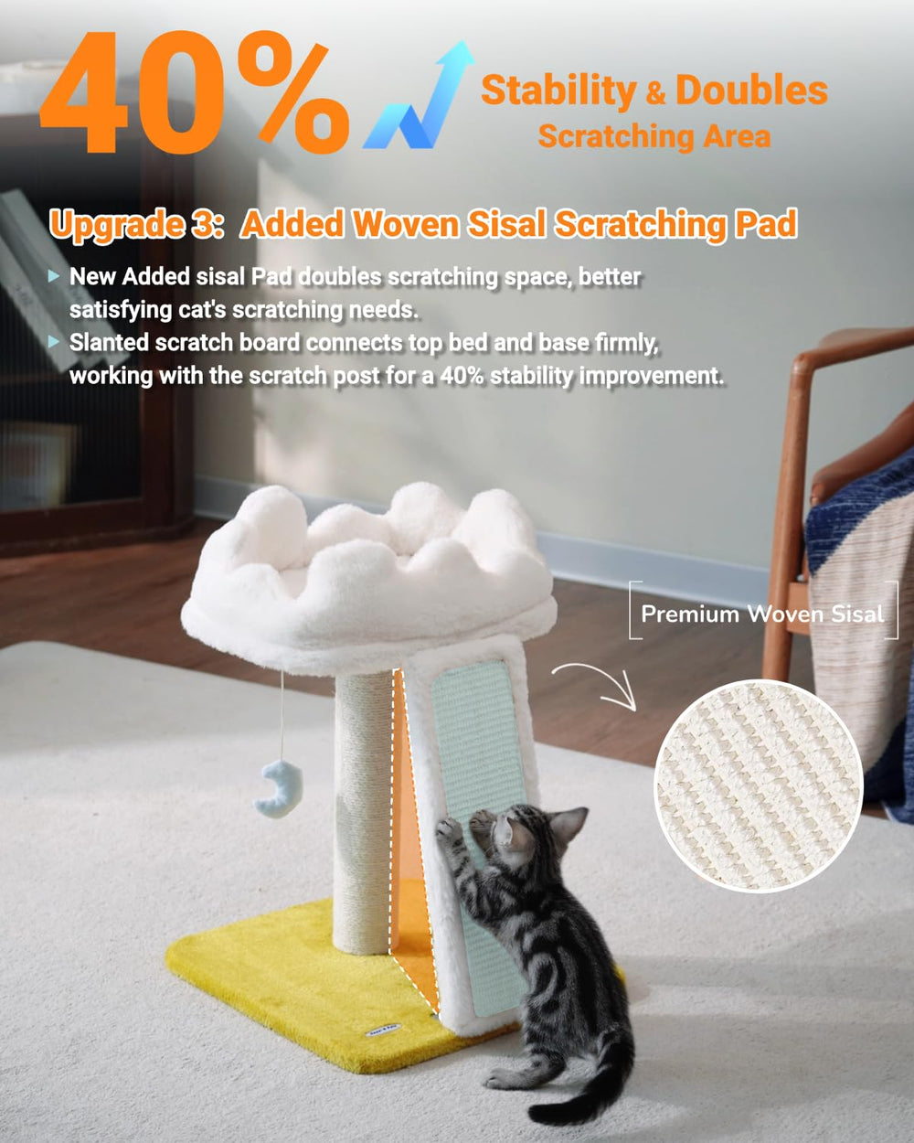 Happi N Pets superficie de sisal tejida para rascar y cuidar uñas.