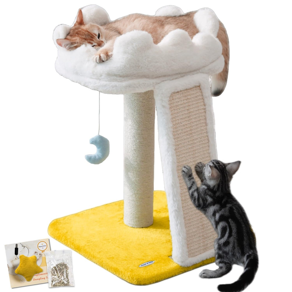 Happi N Pets torre de gatos en nube, perfecto para trepar y descansar.
