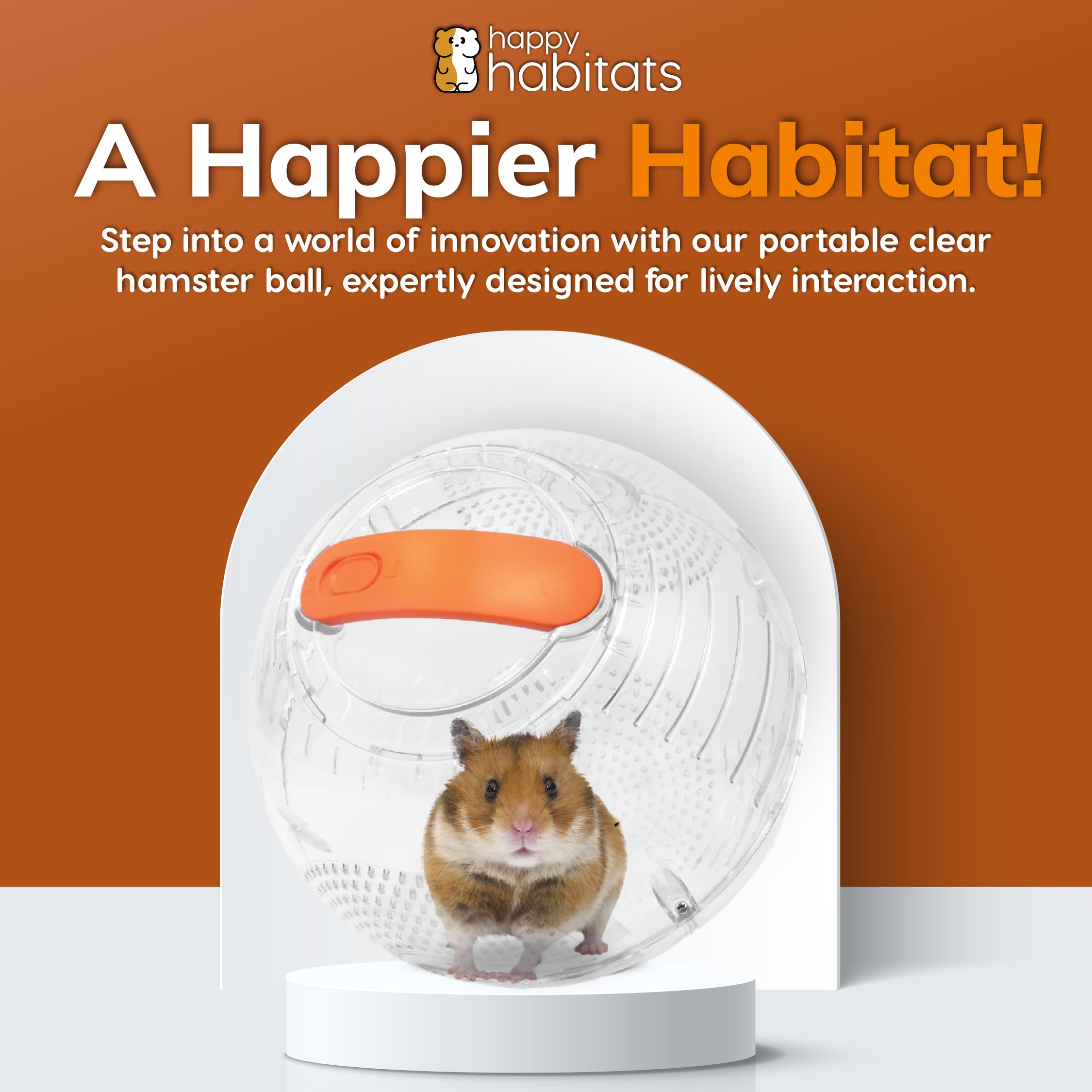 Happy Habitats bola de hámster de 7 pulgadas, ventilada para juego interior seguro