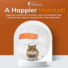 Happy Habitats bola de hámster de 7 pulgadas, ventilada para juego interior seguro