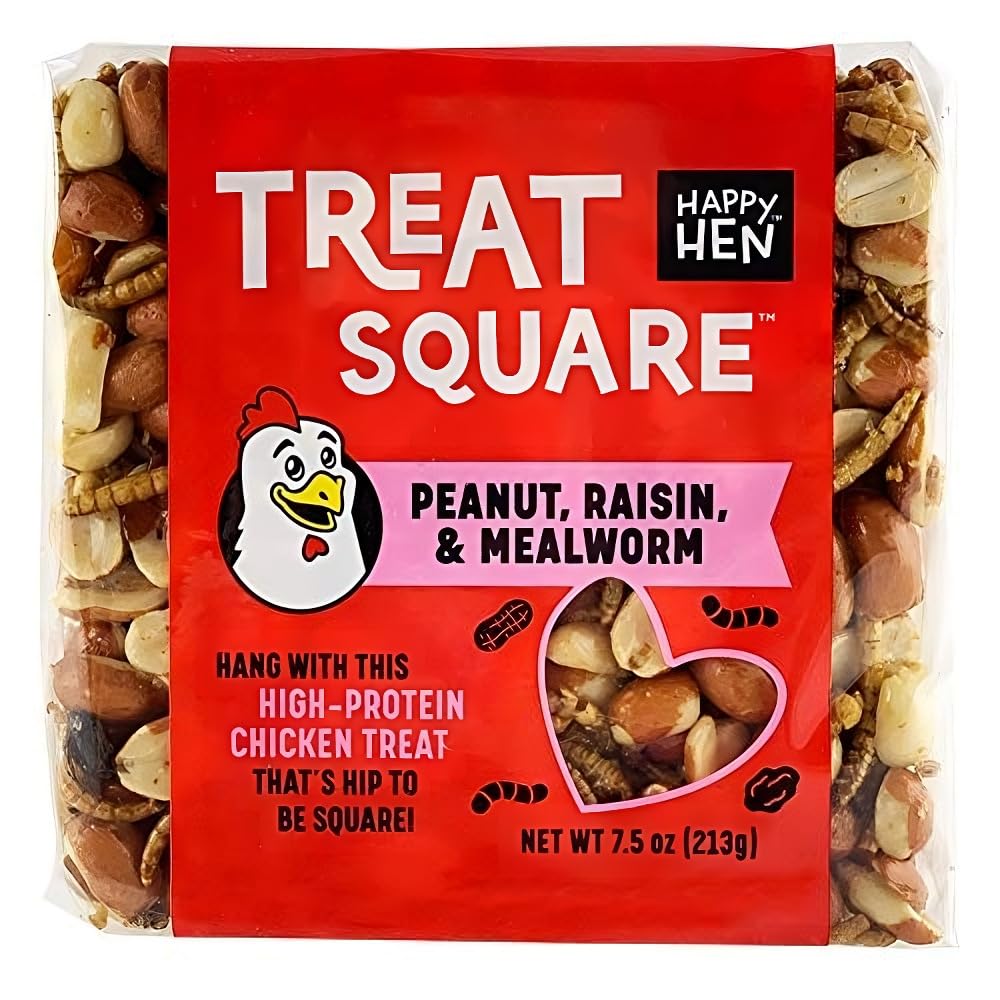 Happy Hen Treats ingredientes gusanos de harina y cacahuates, snack saludable para aves