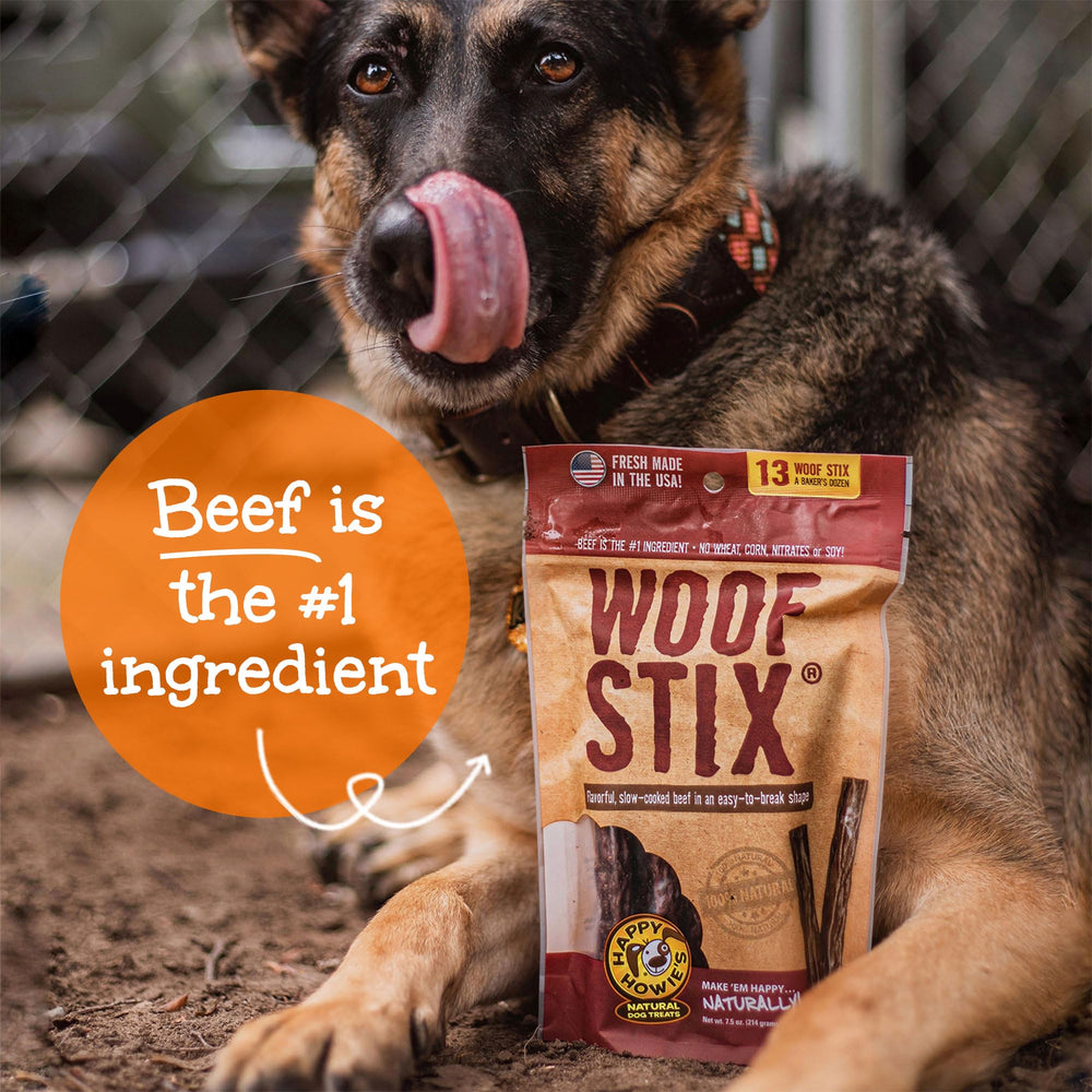 Happy Howie's Woof Stix, ideal para perros de todas las edades y tamaños.