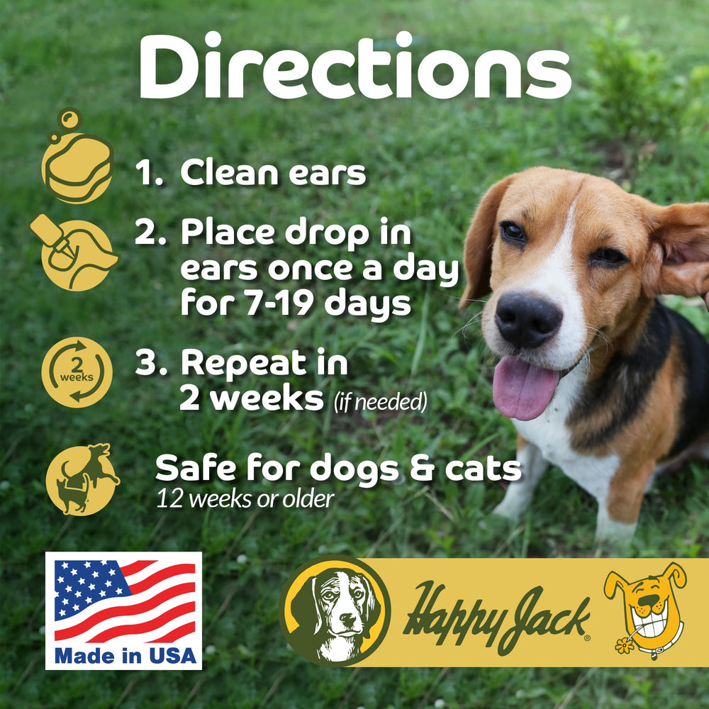 Auricular para perros con Happy Jack Mitex ayuda en limpieza.