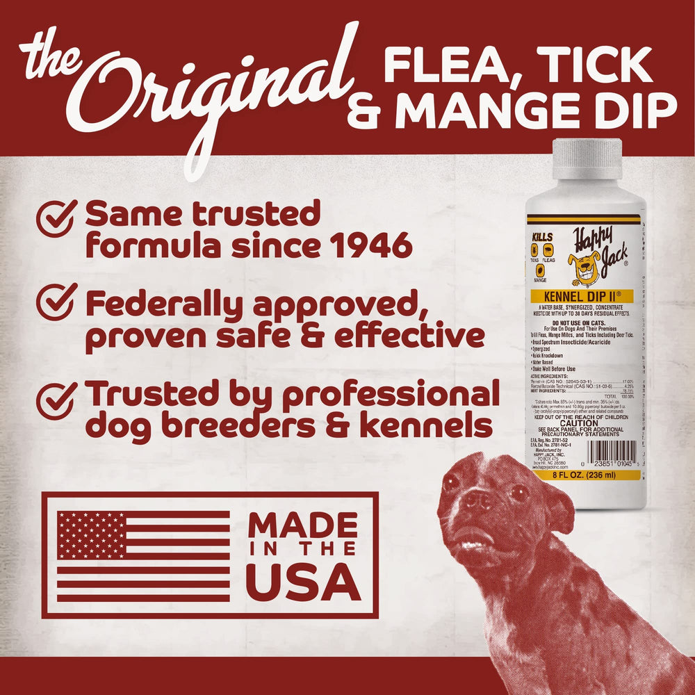 Happy Jack Kennel Dip uso interior exterior para casa y patio