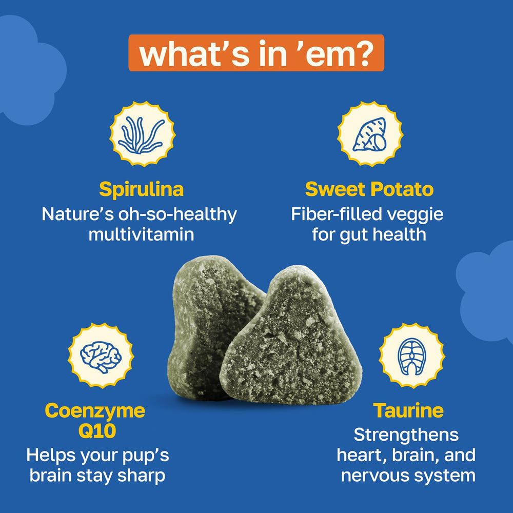 Happy Paws: taurina, spirulina y CoQ10 entre los ingredientes para apoyar funciones básicas.