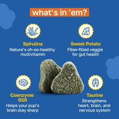 Happy Paws: taurina, spirulina y CoQ10 entre los ingredientes para apoyar funciones básicas.