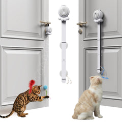 HAPPYCODE varita para gatos con ventosa y colgante, diversión segura en interiores.