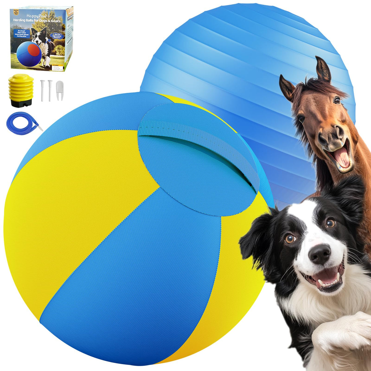 Happypaw Pelota Pastoreo 25'' en exterior para entrenamiento y juego duradero.