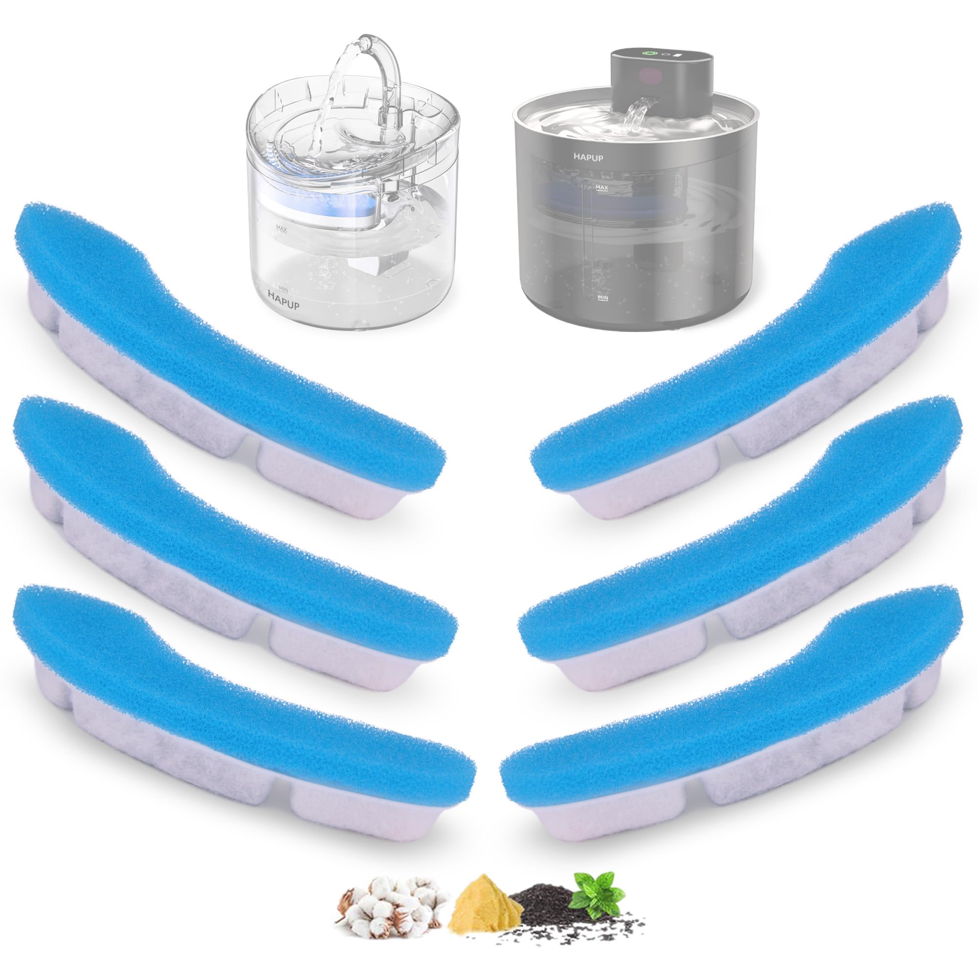 Filtro HAPUP en forma de arco para fuente felina, mejora la purificación del agua.