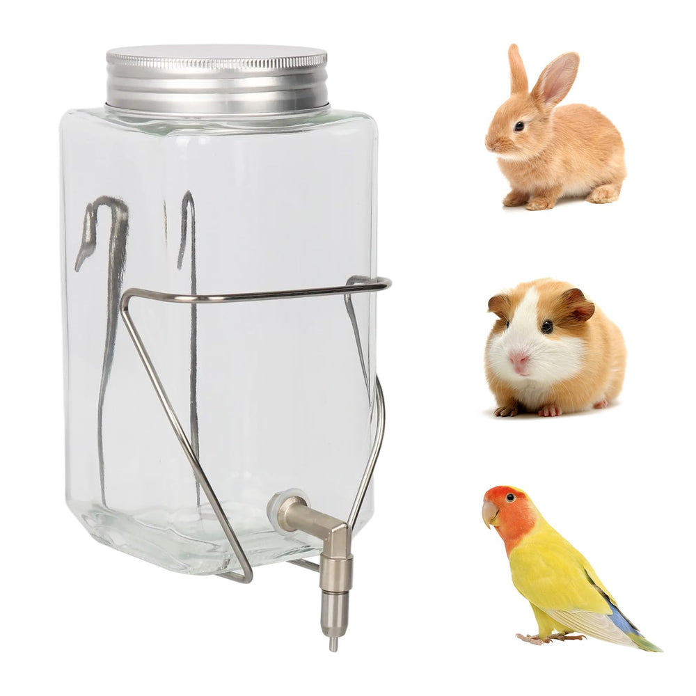 HardcorePet bebedero de vidrio para mascotas, relleno y limpieza fáciles.