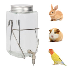 HardcorePet bebedero de vidrio para mascotas, relleno y limpieza fáciles.