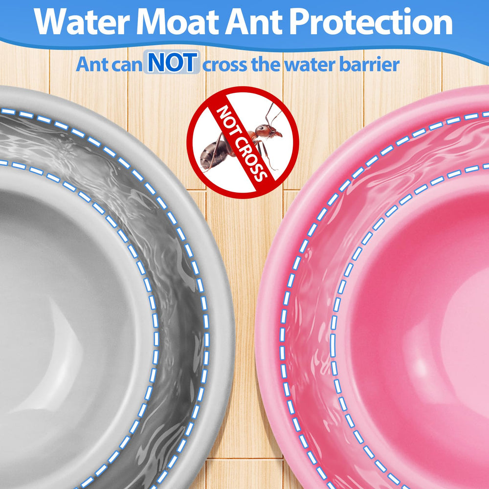 Harhana Ant Away: dos tazones para comida y agua en gris y rojo