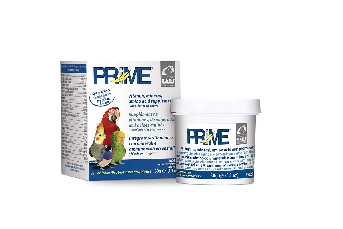Hari Hagen Prime: botella de vitaminas para aves que apoya la nutrición diaria.