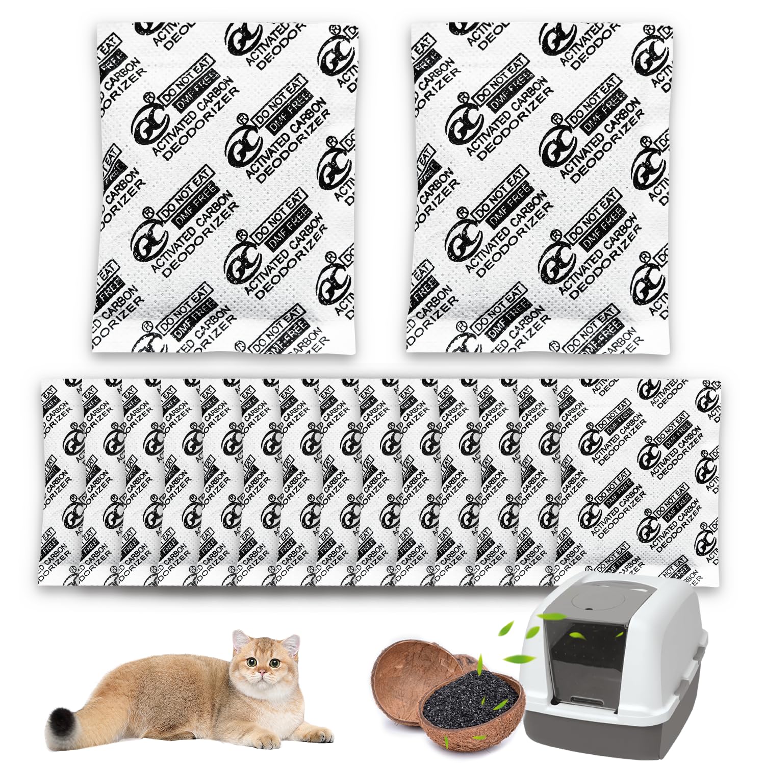 Harich CurLife desodorante para caja de gato con tapa, 16 paquetes para olores controlados.