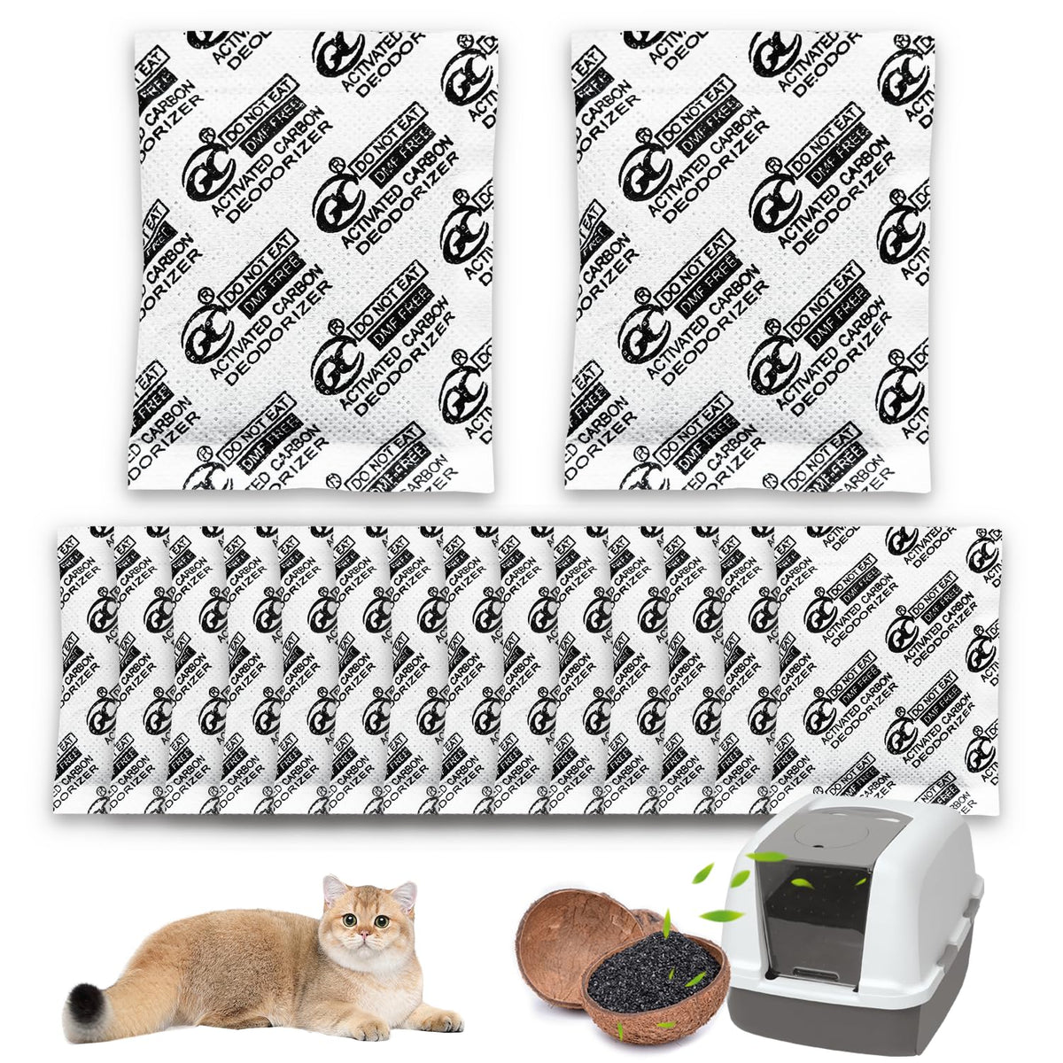 Harich CurLife desodorante para caja de gato con tapa, 16 paquetes para olores controlados.