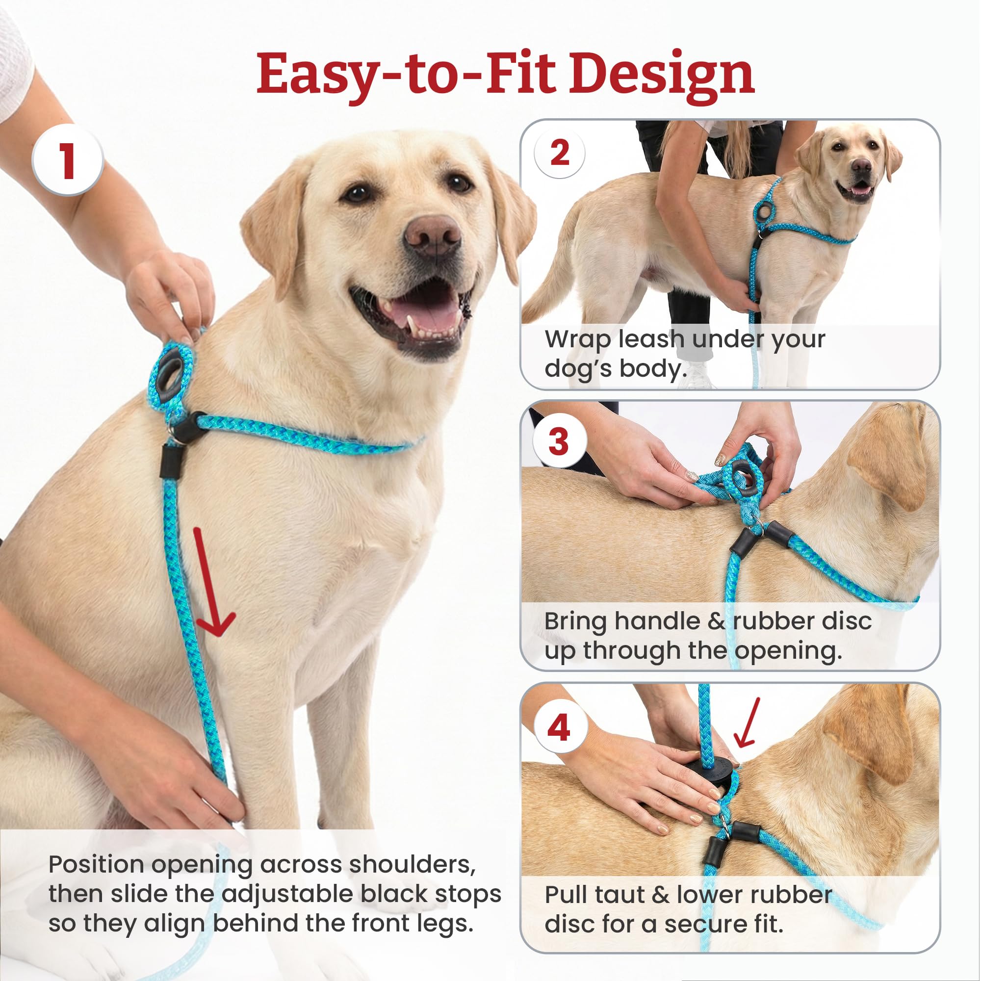 arnés Harness Lead de diseño monobloque para mayor seguridad.