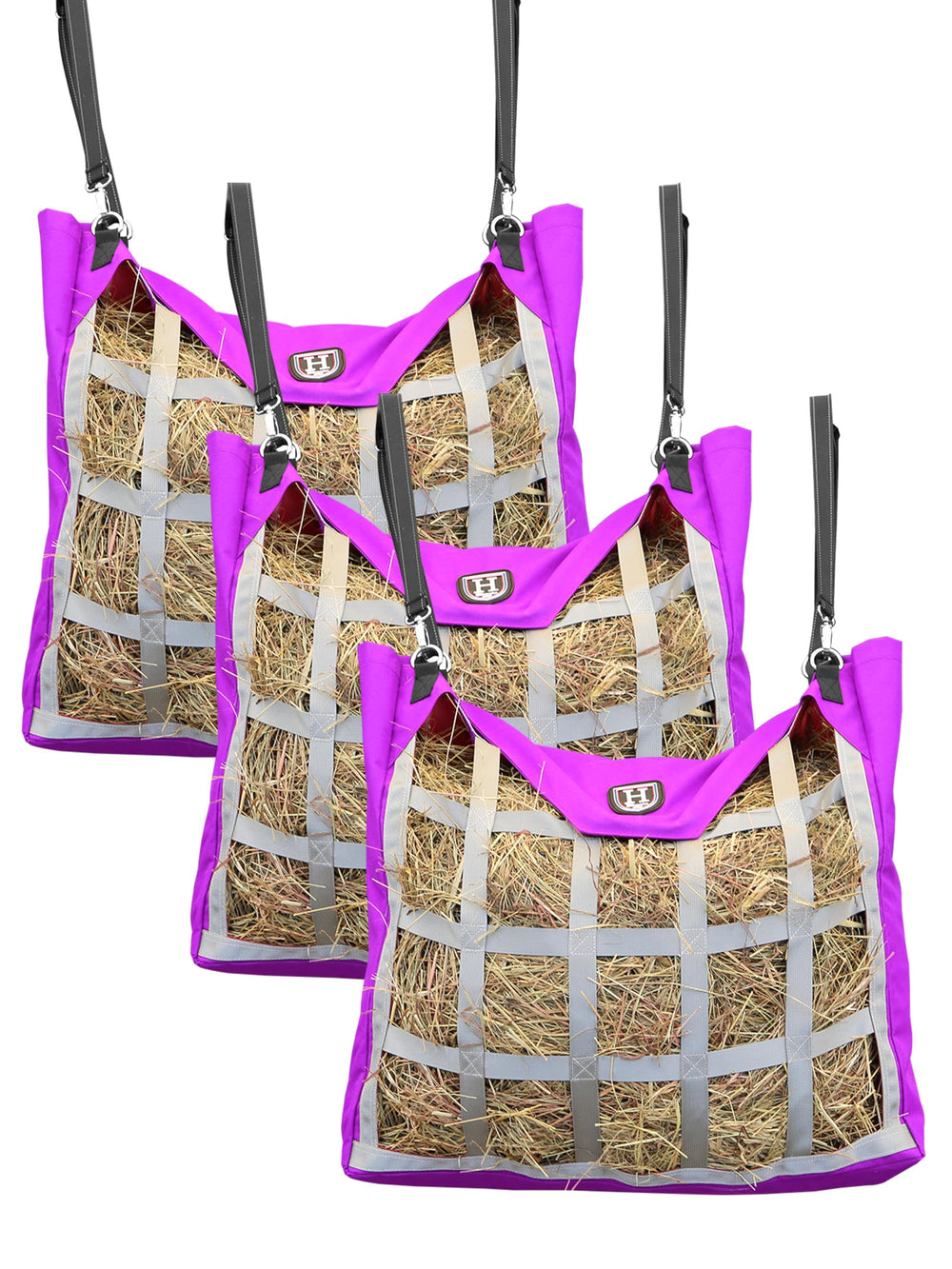 Bolsa Harrison Howard con apertura doble frontal para reducir el desperdicio de heno.