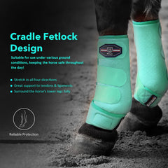 Botas de protección ecuestre Harrison Howard — absorbentes frontales, pack 2, talla L, color menta