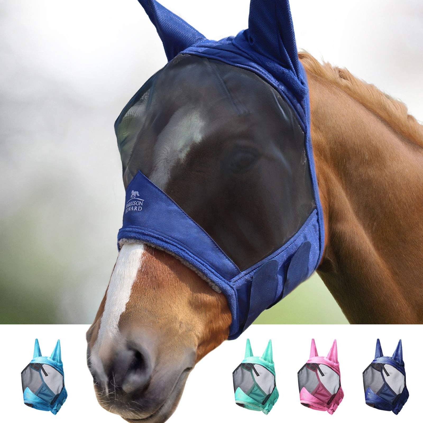 CareMaster Pro de Harrison Howard, máscara moscas para caballo, protección efectiva contra insectos.