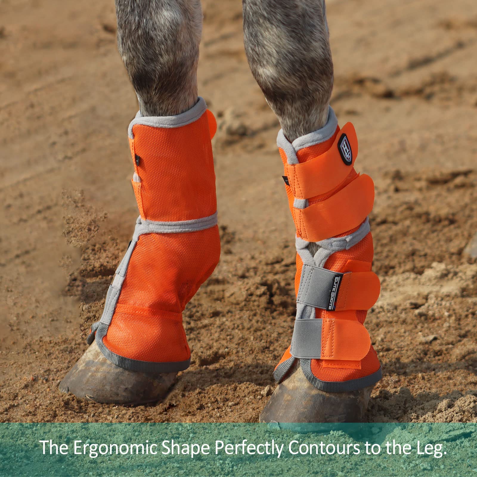 Conjunto de 4 botas Harrison Howard de malla naranja, ideal para establo y campo.