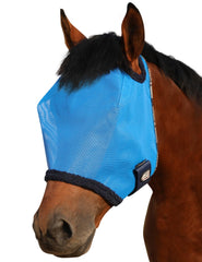 Máscara Harrison Howard para caballo, vista frontal, protección UV y confort.