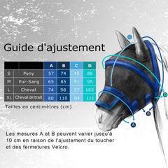 Paneles microtejido en orejas de Harrison Howard Maskology: comodidad y defensa ante insectos.