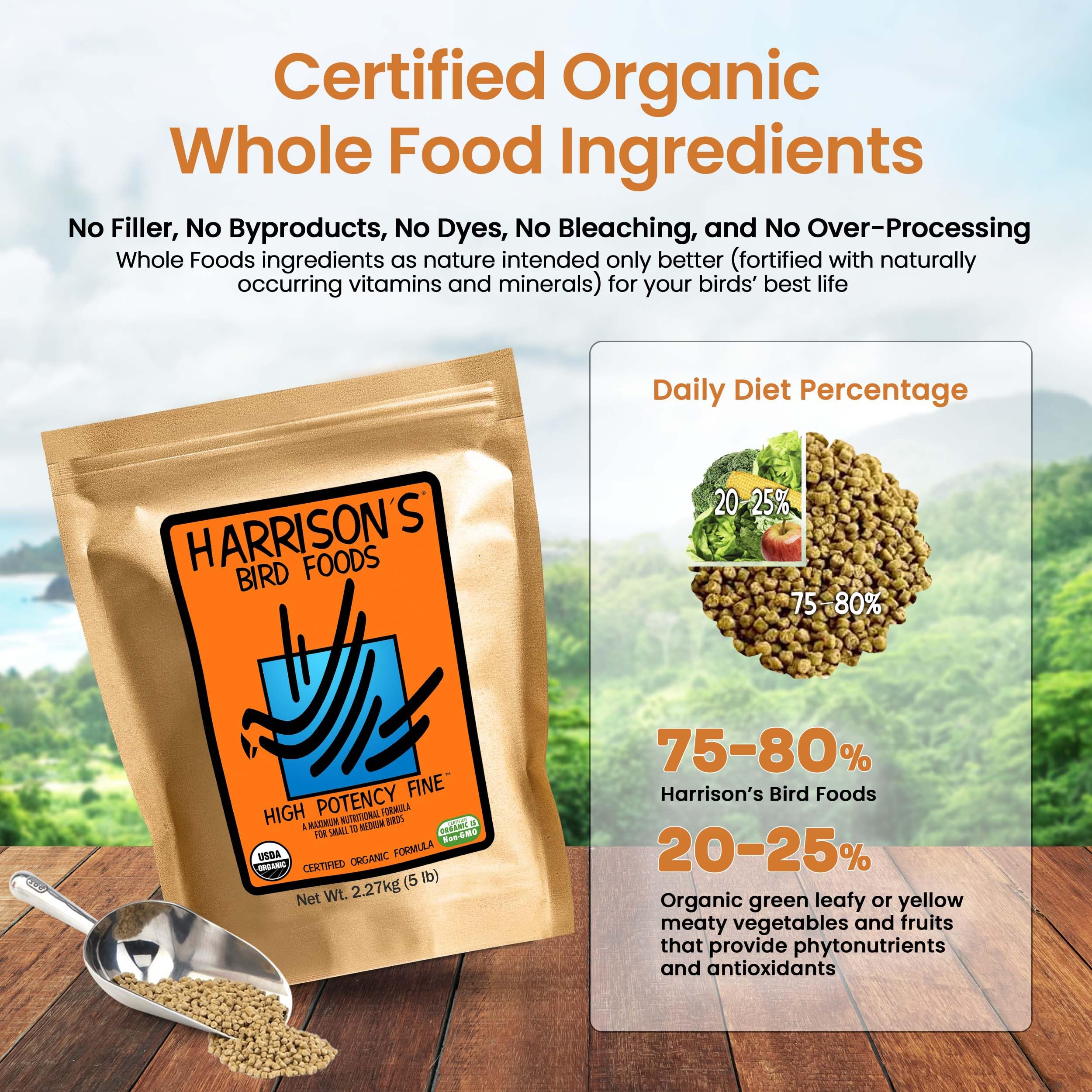Harrison's Bird Foods: omega-3 y omega-6 balanceados para bienestar plumaje.