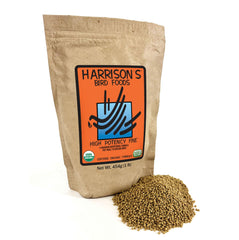 Pellets alta potencia fino de Harrison's Bird Foods para aves pequeñas.