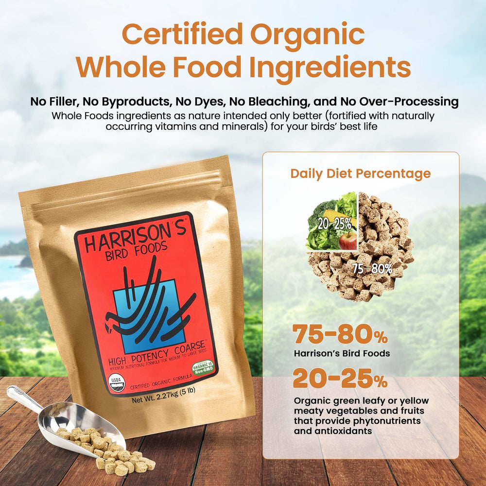 Harrison's High Potency Coarse: ingredientes de grado humano para una dieta de calidad.