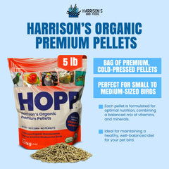 Harrison's HOPP pellets prensados en frío para aves.