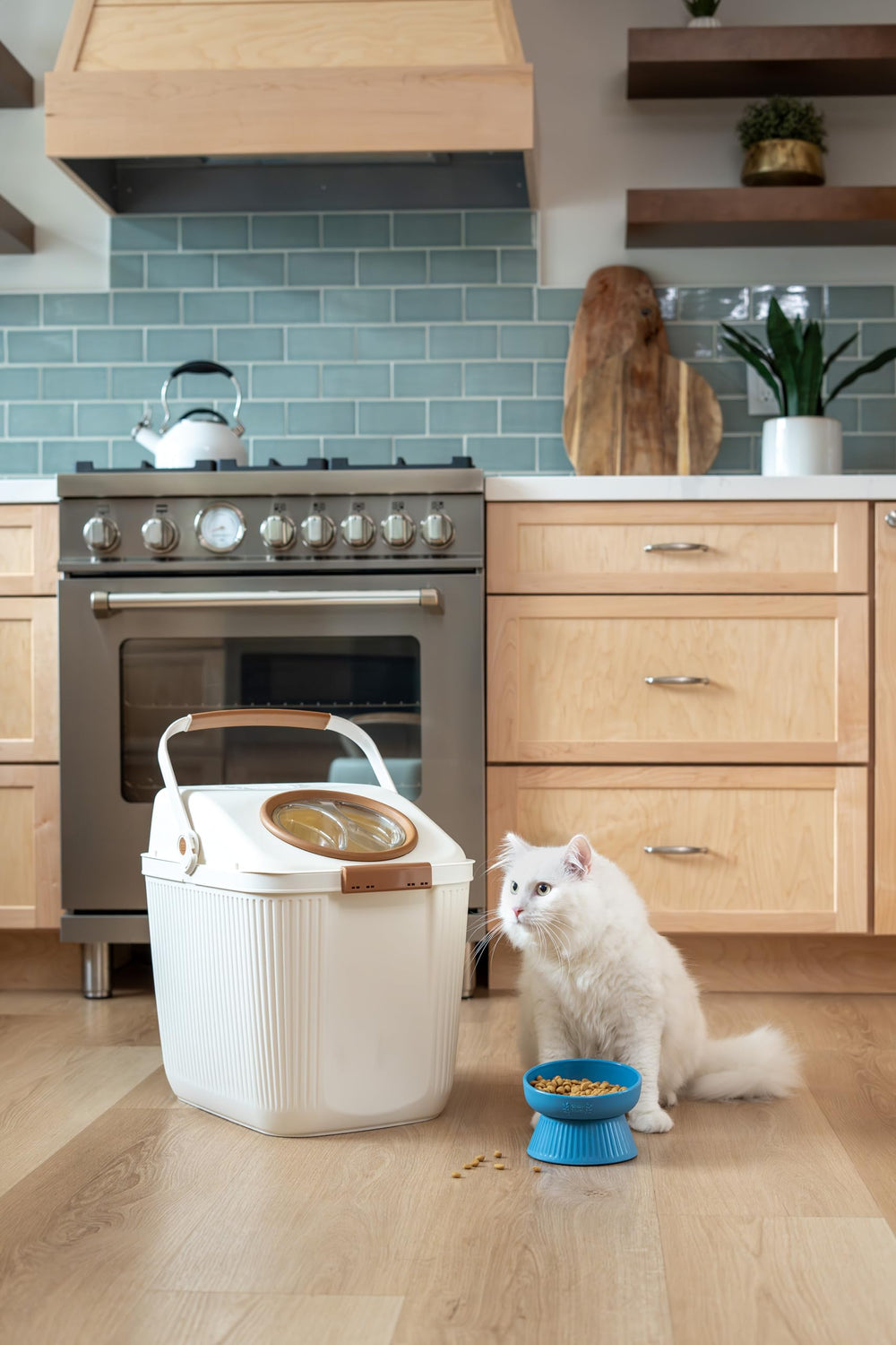 Harry Barker espacio-ordenado-alimento-perro-gato optimiza la cocina.