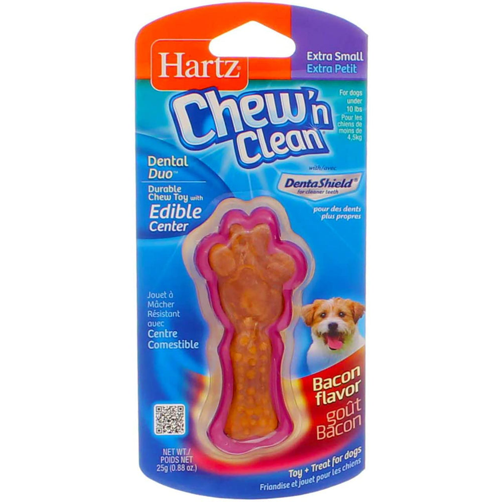 Hartz Chew N Clean: juguete dental extra pequeño con sabor a tocino para perros pequeños.
