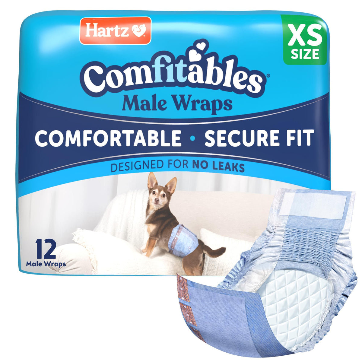 Hartz Comfitables: pañales desechables para perro macho con ajuste extensible para comodidad diaria.