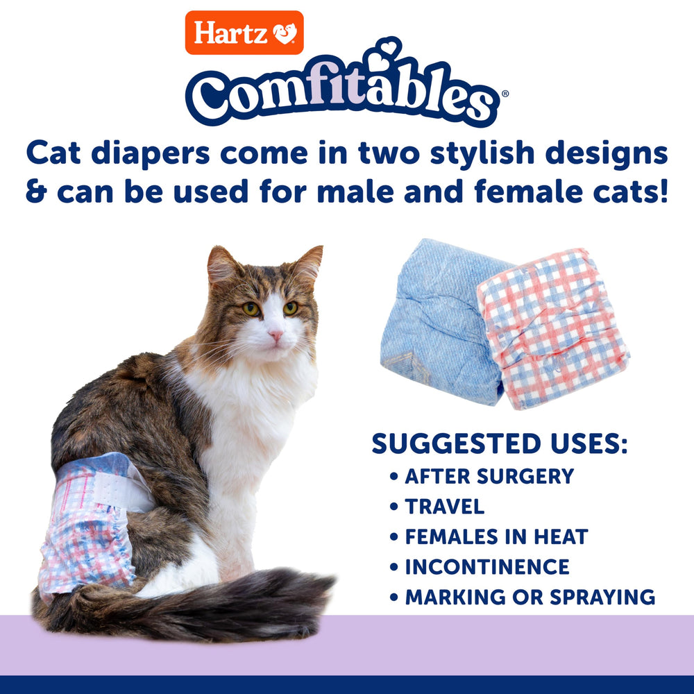 Hartz Comfitables Pañales para Gatos, dos diseños divertidos para estilos distintos