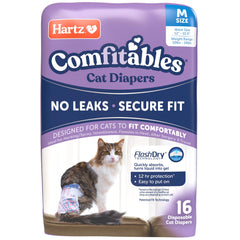 Hartz Comfitables Pañales para Gatos, empaque 16 medianos, ajuste cómodo