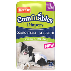 Pañales Hartz Comfitables para perro talla grande, cómodo y seguro.