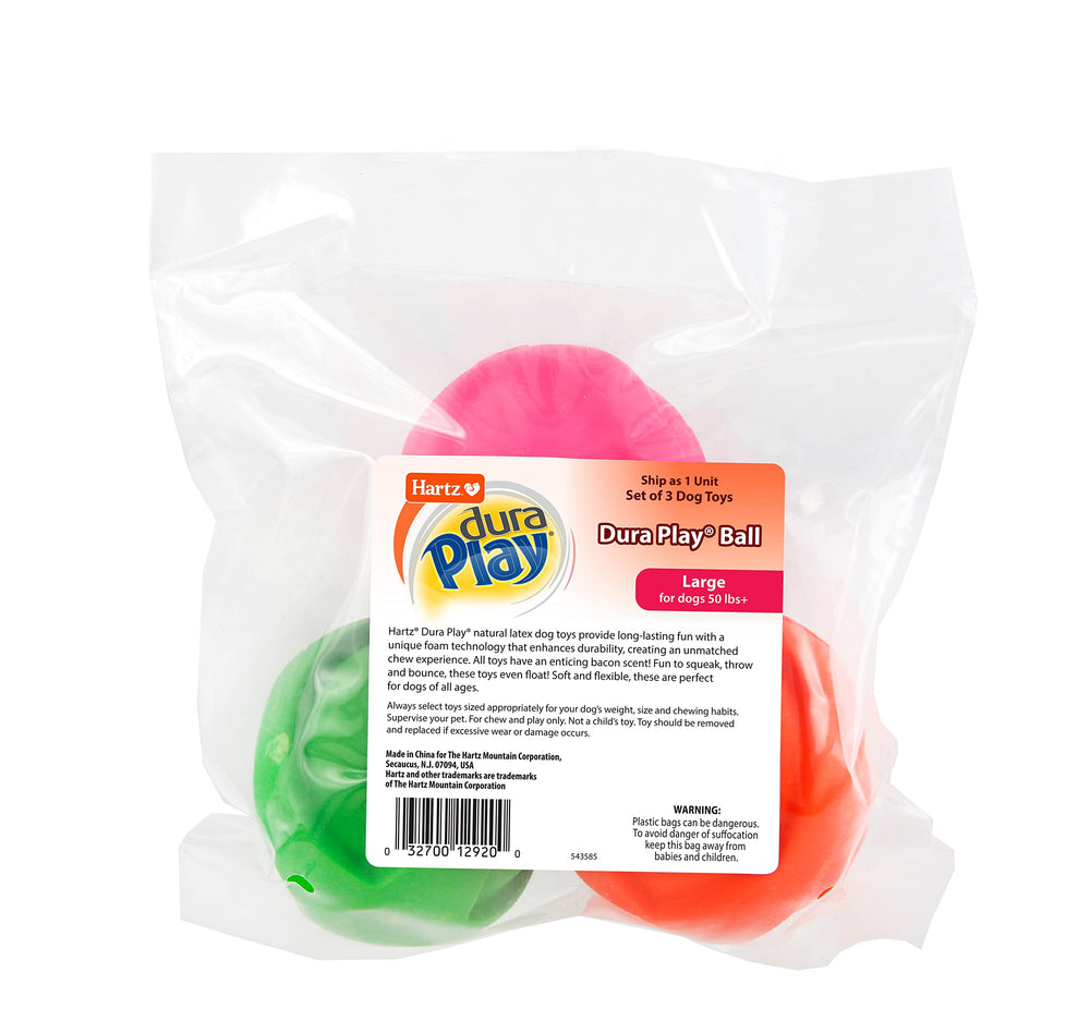 Pelota Hartz DuraPlay de látex con pitido naranja neón ideal para juegos de búsqueda