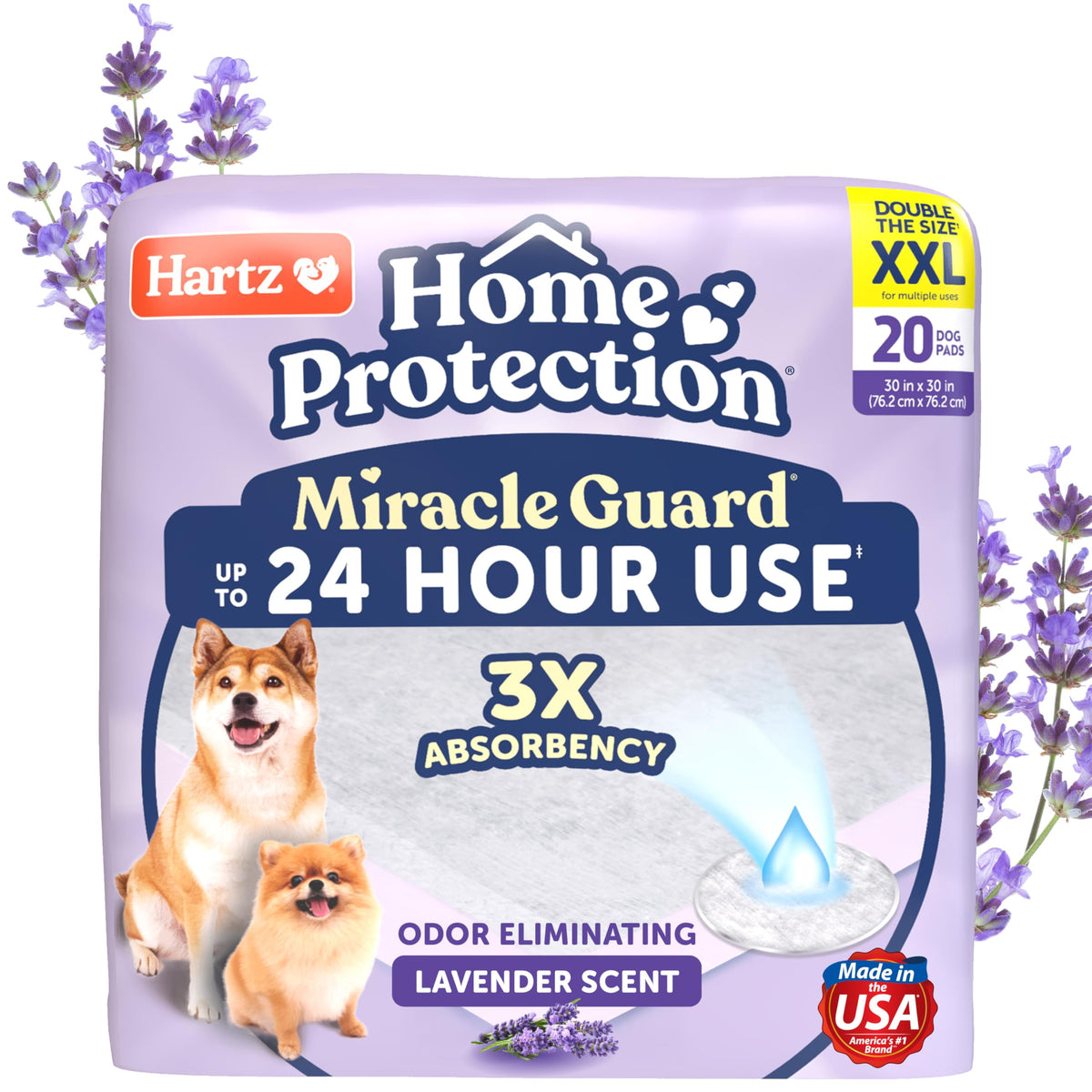 Hartz Miracle Guard pad desplegado, absorción 3x para perros.