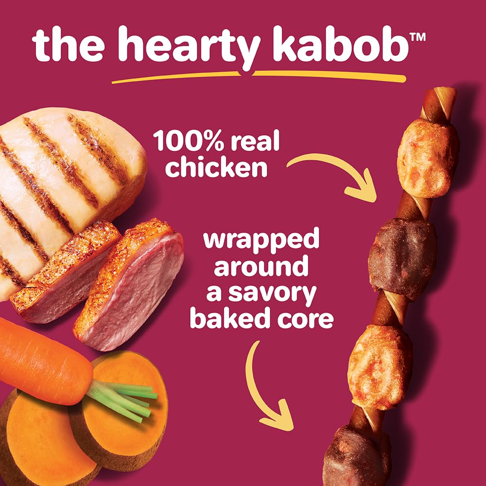Hartz Oinkies Brochetas trozos de pollo, sabor ahumado natural para perros.