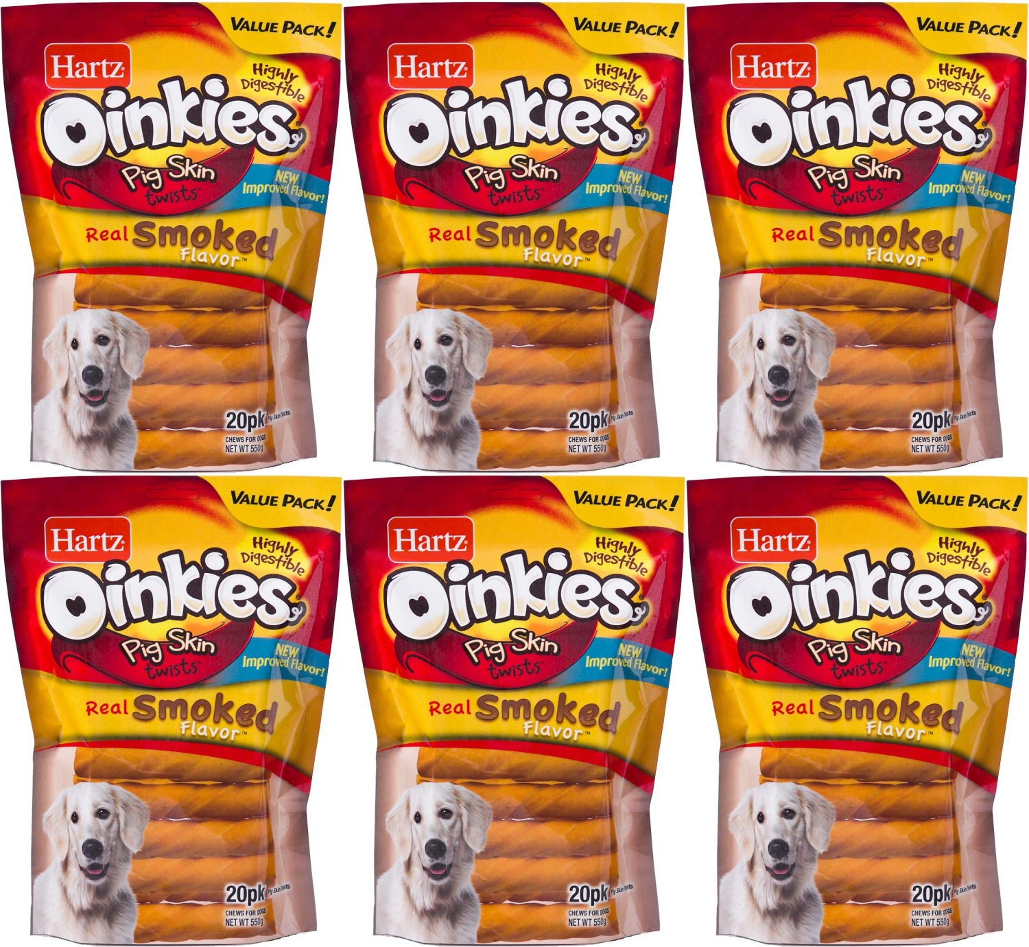 Hartz Oinkies piel de cerdo ahumada: snack natural para perros activos.