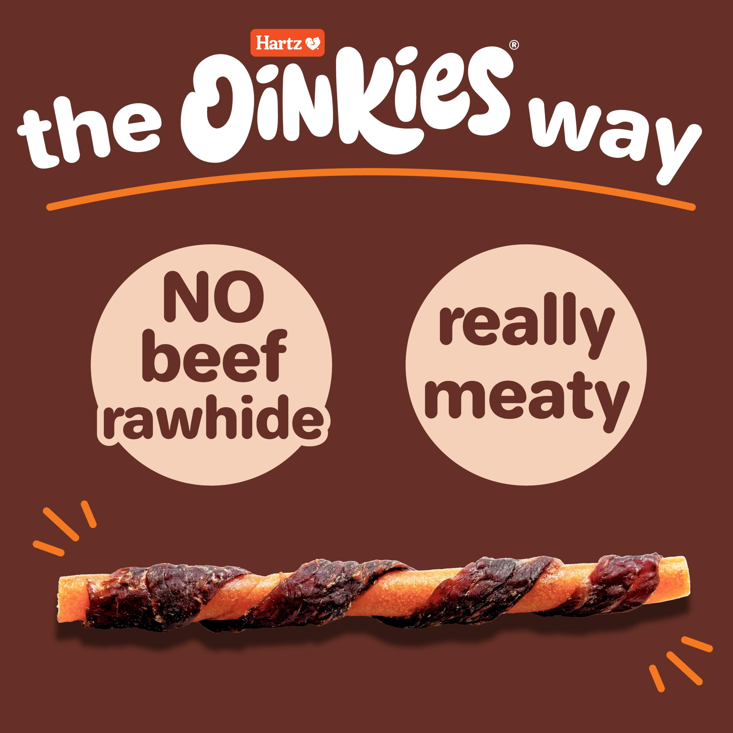 Hartz Oinkies Sin Cuero de Res, digestión fácil para tu perro.