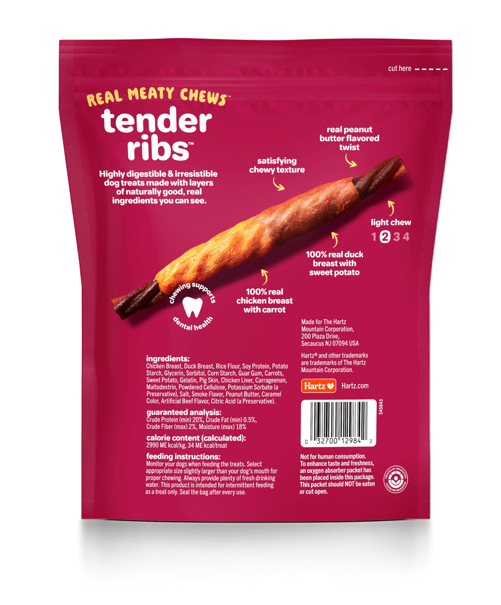 Hartz Oinkies Tender Ribs con verduras reales para sabor natural.